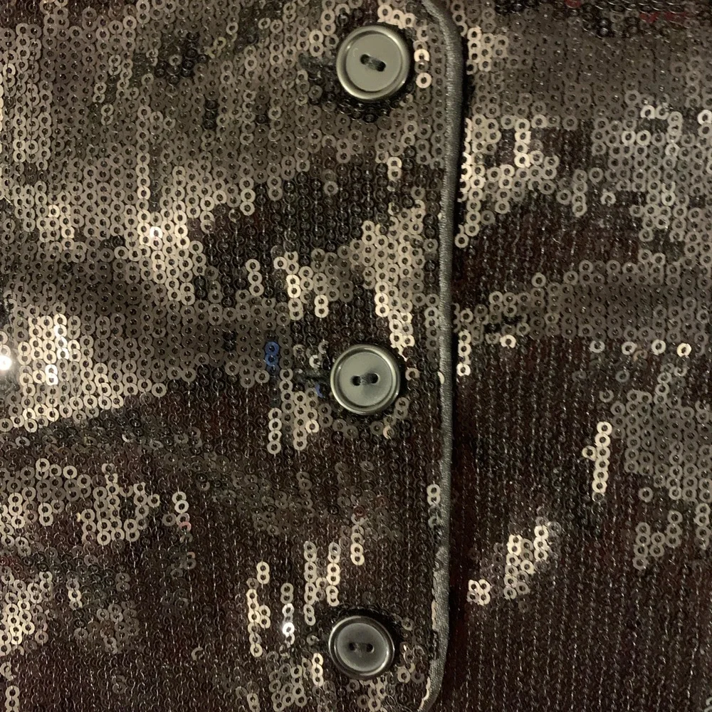 Black Twenty One sequin halter vest with pockets,Sm - Picture 11 of 16